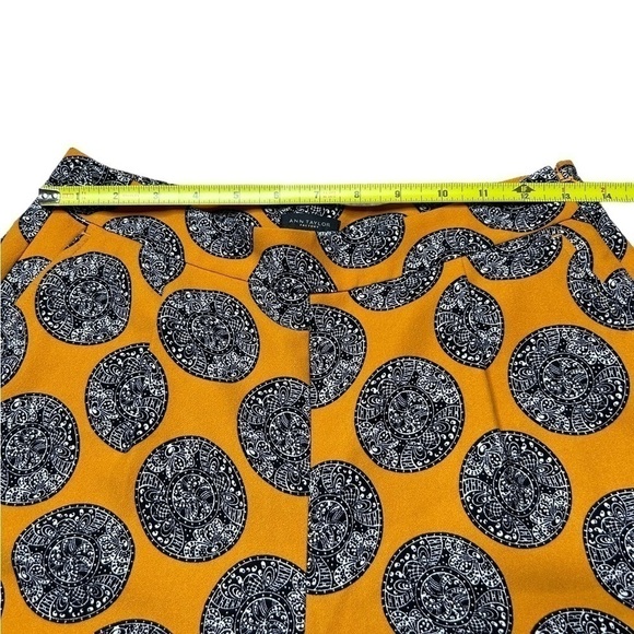 Ann Taylor Mustard Yellow Medallion Print Dressy Casual  Drape Short Size 2 - Picture 14 of 16